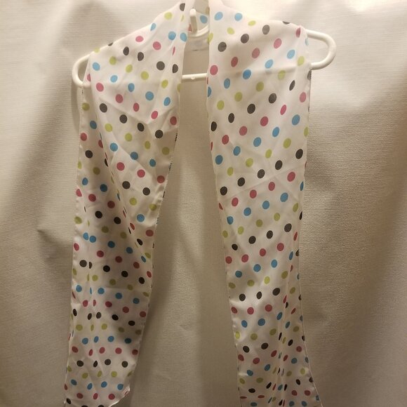 Accessories - white polka dotted sheer scarf, VGUC